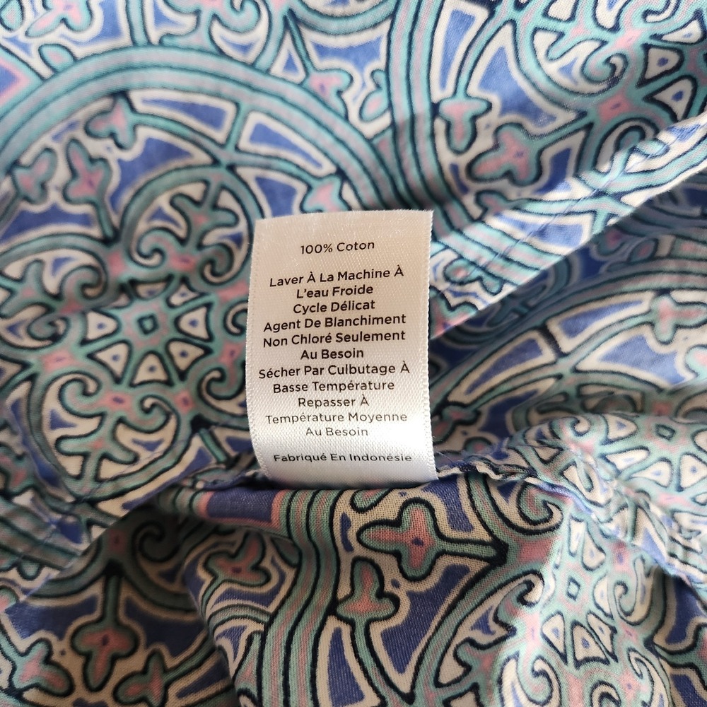 Talbots Women's Blouse Top Size XL Paisley Cotton Long Sleeve Boho - Picture 8 of 8